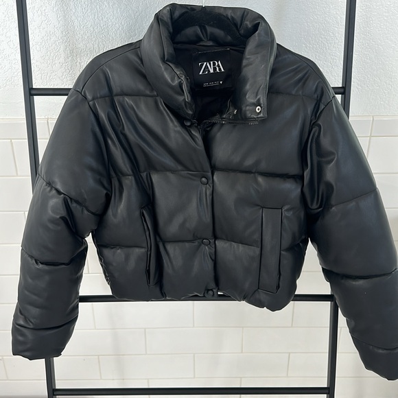Zara Faux leather puffer jacket - Picture 6 of 8